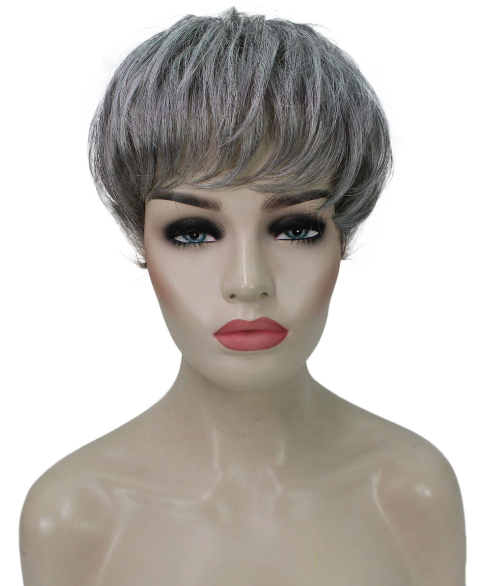 Salt & Pepper Grey monofilament wig